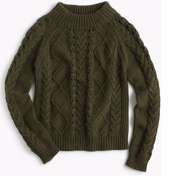 J. Crew Mockneck Cable Knit Sweater - Picture 1 of 5